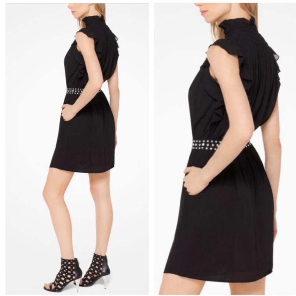 Michael Kors Studded Waist Ruffled Dress - Picture 5 of 11